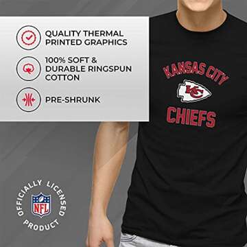 Team Fan Apparel NFL Adult Gameday T-Shirt - Cotton Blend - Tagless - Semi-Fitted - Unleash Your Team Spirit During Game Day (Kansas City Chiefs - Black, Medium)