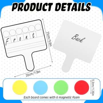 Seajan 9 Pcs Magnetic Paddle Set Education Dry Erase Double Side Handheld Answer Board with Magnetic Counters Discs Phonemic Awareness Phonics Games Toy for Students Kids Teaching Supply