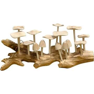 Handmade Wooden Mushroom Wall Art Decor for Home & Garden