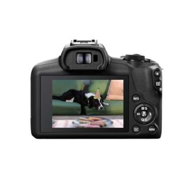 Canon EOS R100 Mirrorless Camera, RF Mount, 24.1 MP, DIGIC 8 Image Processor, Continuous Shooting, Eye Detection AF, Full HD Video, 4K, Small, Lightweight, Wi-Fi, Bluetooth, Content Creation