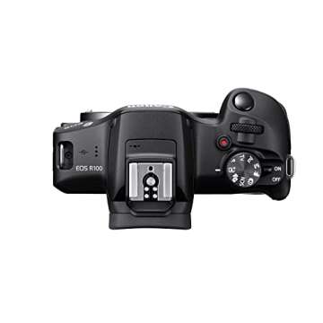 Canon EOS R100 Mirrorless Camera, RF Mount, 24.1 MP, DIGIC 8 Image Processor, Continuous Shooting, Eye Detection AF, Full HD Video, 4K, Small, Lightweight, Wi-Fi, Bluetooth, Content Creation