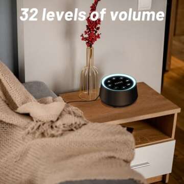 EasyHome Sleep Sound Machine White Noise Machines with 30 Soothing Sounds 12 Adjustable Night Light 10 Adjustment Brightness 32 Levels of Volume 5 Timers and Memory Function Home Travel Office