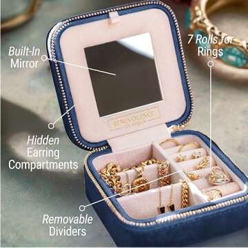 Benevolence LA Plush Velvet Jewelry Box for Travel