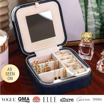 Benevolence LA Plush Velvet Jewelry Box for Travel