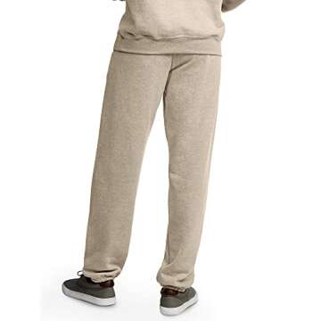 Fruit of the Loom Men's Eversoft Fleece Sweatpants & Joggers, Sweatpants-Khaki Heather, Large