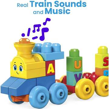 ABC Musical Train - Mega Bloks Building Set for Toddlers