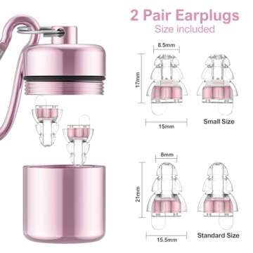 High Fidelity Concert Earplugs for Concerts Musicians，Earplugs for Noise Reduction，24db Advanced Filter Technology Ear Protection for Music Festivals,DJ's, Nightclub, Drummers - 2 Pairs （Pink）