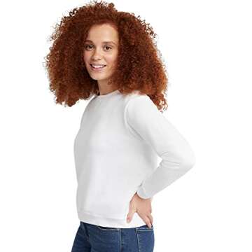 Hanes Women's EcoSmart Crewneck Sweatshirt in White