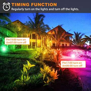 MELPO 30W Led Flood Light Outdoor 300W Equivalent, Color Changing RGB Lights with Remote, 120 RGB Colors, Warm White 2700K, Timing, Custom Mode, Uplight Landscape Lights,IP66 US 3-Plug (2 Pack)