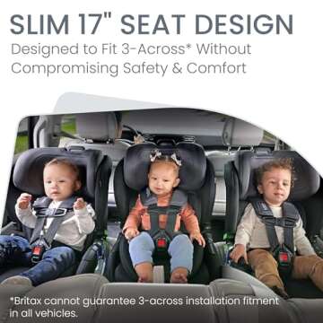 Britax Poplar Convertible Car Seat, 2-in-1 Car Seat with Slim 17-Inch Design, ClickTight Technology, Stone Onyx