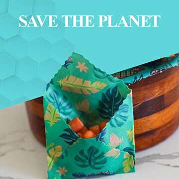 Meli Wraps - 3-Pack Reusable Beeswax Wraps for Food, Eco-Conscious Food Storage, Small, Medium and Large Food Wrap, Lau