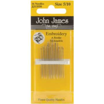 Colonial Needle Crewel/Embroidery Hand Needles-Size 5/10 16/Pkg