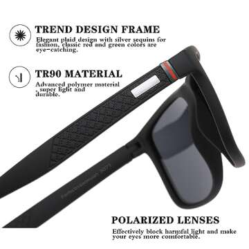 Polarized Sunglasses - Lightweight HD Lenses for All