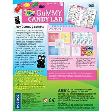 Thames & Kosmos Rainbow Gummy Candy Lab - Unicorns, Clouds & Rainbows! Sweet Science STEM Experiment Kit, Make Your Own Gummy Candies in Cool Shapes & Colors