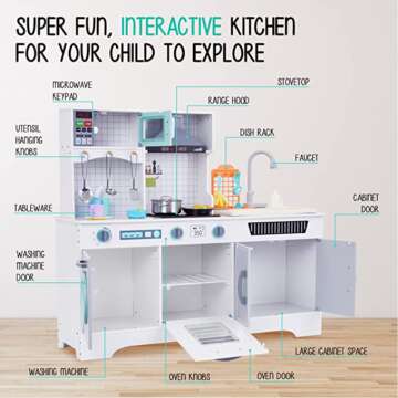 Deluxe Kids Wooden Kitchen Set for Imaginative Play