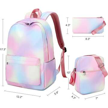 Rainbow School Backpack Set