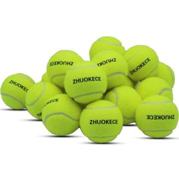 ZHUOKECE Tennis Balls, 18 Pack Training Tennis Balls Practice Balls with Mesh Bag for Easy Transport, Pet Dog Playing Balls, fit for Beginner Training Ball (Green)