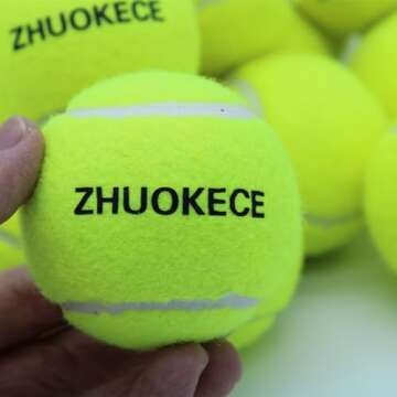 ZHUOKECE Tennis Balls, 18 Pack Training Tennis Balls Practice Balls with Mesh Bag for Easy Transport, Pet Dog Playing Balls, fit for Beginner Training Ball (Green)