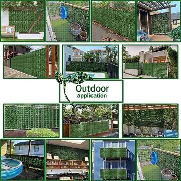 ODTORY Artificial Ivy Privacy Fence Wall Screen,40X120 in UV-Anti Faux Greenery Backdrop Ivy Vine Leaf Hedges Fence Panels for Patio, Balcony, Garden, Backyard Indoor Outdoor Green Wall Decor