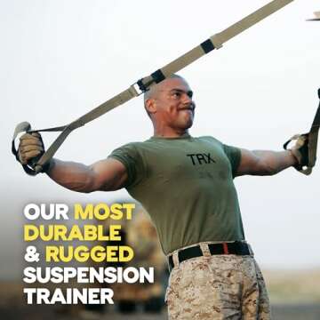 TRX Tactical Gym Suspension Trainer, Home Gym Kit, Fitness Training Designed for Military Veterans, Home Gym System with Exercise Straps