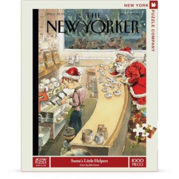 New York Puzzle Company - New Yorker Santa's Little Helpers - 1000 Piece Jigsaw Puzzle for Family Game Nights by John Cuneo