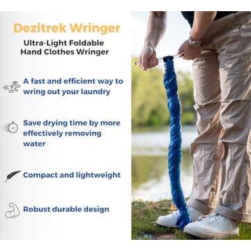 Dezitrek Ultra Light Clothes Wringer for Travel & Camping