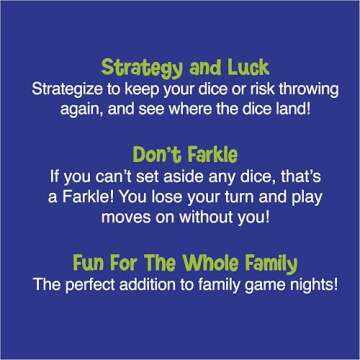 PlayMonster Farkle Classic Dice Game – Premium Kids Games, Dice Games, Family Games, Travel Games, Adult Games, Board Games, Dice Cup, Dice Set, Farkle Score Sheets Included, Ages 8+