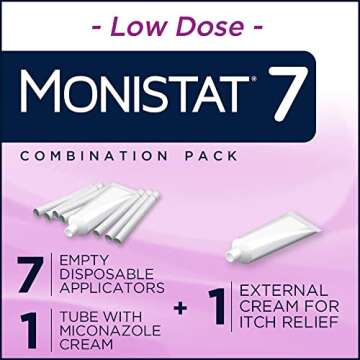 Monistat 7 Day Yeast Infection Treatment for Women, 7 Miconazole Cream Applications with Disposable Applicators & External Monistat Anti-Itch Cream Bundle