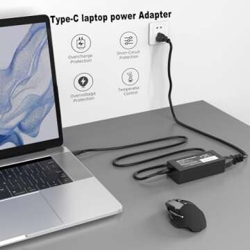 Universal Chromebook Charger-45W USB-C Power Adapter for HP Laptop Charger,Lenovo,Dell,Acer and More,Fast Charging for USB C Laptop Charger,6FT Type C Power Cord Easy to Travel Work