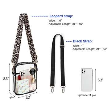 TEABAN Clear Crossbody Purse Stadium Approved Transparent Small Bag for Festivals Sports Events Concerts