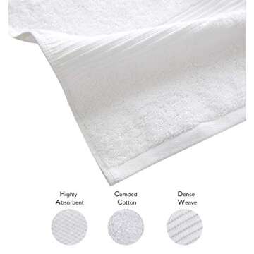 Luxury Extra Large Oversized Bath Towels | Hotel Quality Towels | 650 GSM | Soft Combed Cotton Towels for Bathroom | Home Spa Bathroom Towels | Thick & Fluffy Bath Sheets | White - 4 Pack