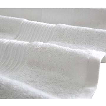 Luxury Extra Large Oversized Bath Towels | Hotel Quality Towels | 650 GSM | Soft Combed Cotton Towels for Bathroom | Home Spa Bathroom Towels | Thick & Fluffy Bath Sheets | White - 4 Pack