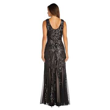 R&M Richards Beaded V-Neck Dress for Women