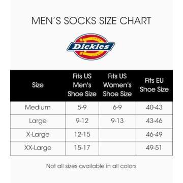 Dickies Men's Dri-Tech Hi-Vis Socks - Large, 6 Pairs