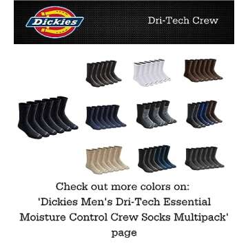 Dickies Men's Dri-Tech Hi-Vis Socks - Large, 6 Pairs