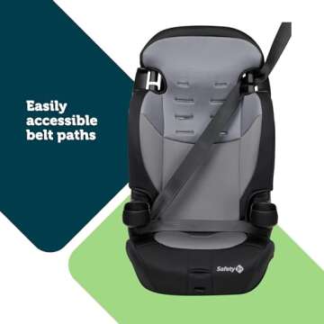 Safety 1st Grand 2-in-1 Booster Car Seat, Forward Facing Car Seat with Harness, High Back Booster Seat for Car, 30-65 Pounds and Belt-Positioning Booster, Car Seats, 40-100 Pounds, Black Sparrow