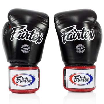 Fairtex BGV1 Muay Thai Boxing Training Sparring Gloves for Men, Women, Kids | MMA Gloves for Martial Arts| Premium Quality, Light Weight & Shock Absorbent 16 oz Boxing Gloves -Black/White/Red