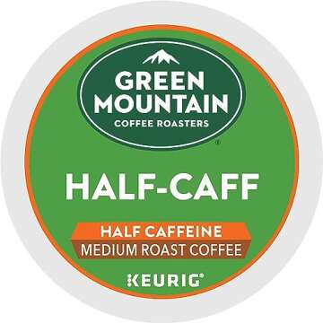 Green Mountain Half Caff Medium Roast K-Cup Pods - 72 Count