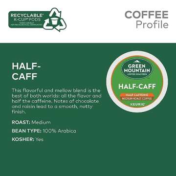 Green Mountain Half Caff K-Cup Pods - 72 Count