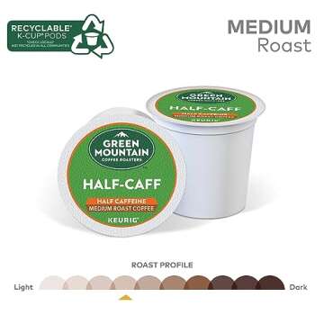 Green Mountain Half Caff K-Cup Pods - 72 Count