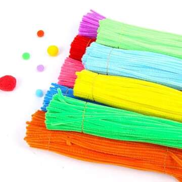 150 Pieces Pipe Cleaners 0.6inch x 12inch Chenille Stems Pipe Cleaners Craft Supplies for DIY Art Creative Crafts Decorations