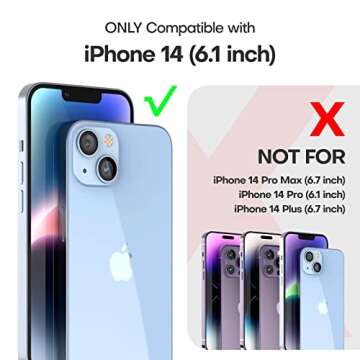 TAURI 3 in 1 for iPhone 14 Case Clear, [Not Yellowing] with 2X Screen Protectors, [Military-Grade Drop Protection] Shockproof Slim 14 Cover 6.1 Inch