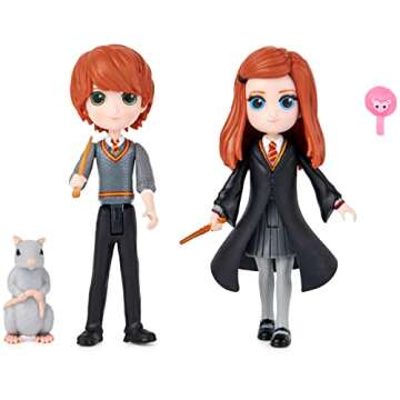 Wizarding World Harry Potter, Magical Minis Ron and Ginny Weasley Friendship Set with 2 Creatures, Kids Toys for Ages 5 and up