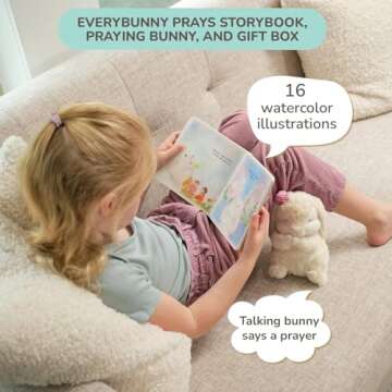 Tickle & Main Everybunny Prays The Praying Musical Bunny, Ideal Baptism & Christening Gifts for Girls, Babies & Toddlers on Easter & Christening (Pink, 7 in)