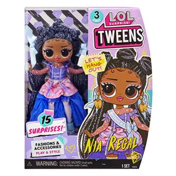 L.O.L. Surprise! Tweens Series 3 Nia Regal Fashion Doll with 15 Surprises Including Accessories for Play & Style, Holiday Toy Playset, Great Gift for Kids Girls Boys Ages 4 5 6+ Years Old