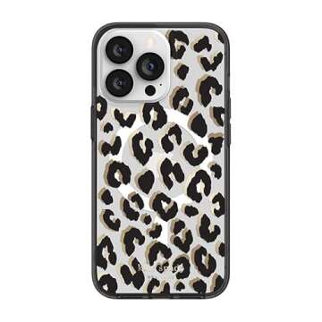 Kate Spade New York Protective Hardshell Case for MagSafe for iPhone 13 Pro - City Leopard Black