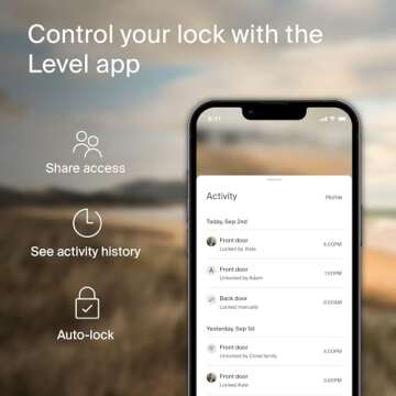 Level Lock+ Smart Lock Plus Apple Home Keys - Smart Deadbolt for Keyless Entry - Includes Key Cards - Works with iOS, Android, Apple HomeKit (Matte Black)