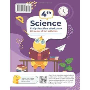 4th Grade Science: Daily Practice Workbook | 20 Weeks of Fun Activities (Physical, Life, Earth and Space Science, Engineering | Video Explanations Included | 200+ Pages Workbook)