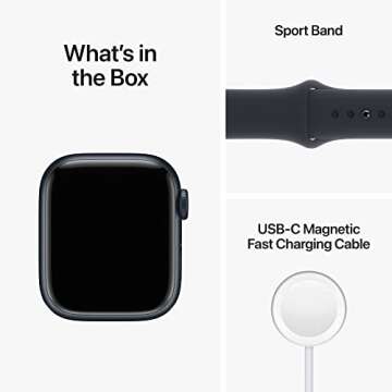 Apple Watch Series 8 [GPS 41mm] Smart Watch w/Midnight Aluminum Case with Midnight Sport Band - M/L. Fitness Tracker, Blood Oxygen & ECG Apps, Always-On Retina Display, Water Resistant