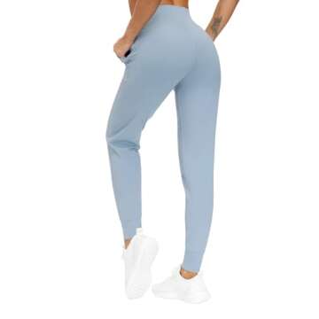 Lightweight Women's Jogger Pants in Denim Blue